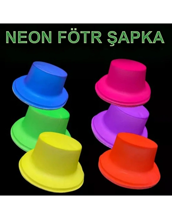 Neon Partisi Turuncu Renk Plastik Fötr Şapka
