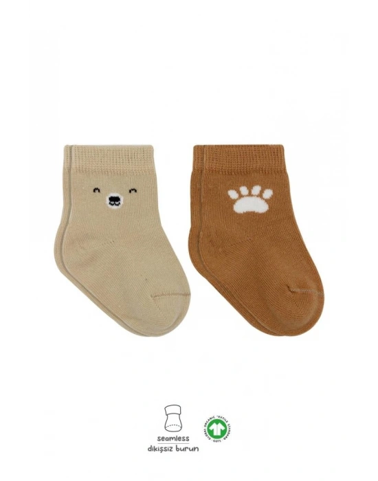 NessiWorld Bear Penye Soket Çorap 2Li BS10116 Bej