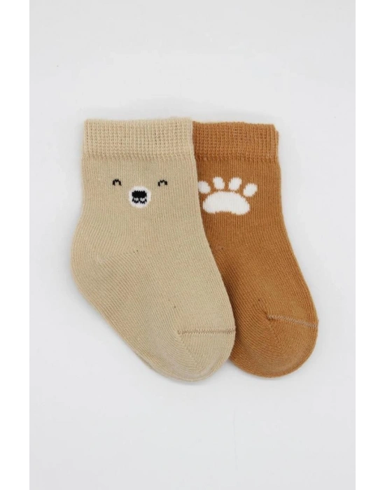 NessiWorld Bear Penye Soket Çorap 2Li BS10116 Bej