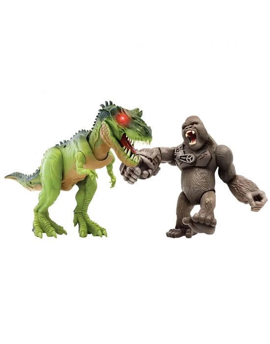 NessiWorld Clash Gorilla vs T-rex Sesli Işıklı Oyun Seti