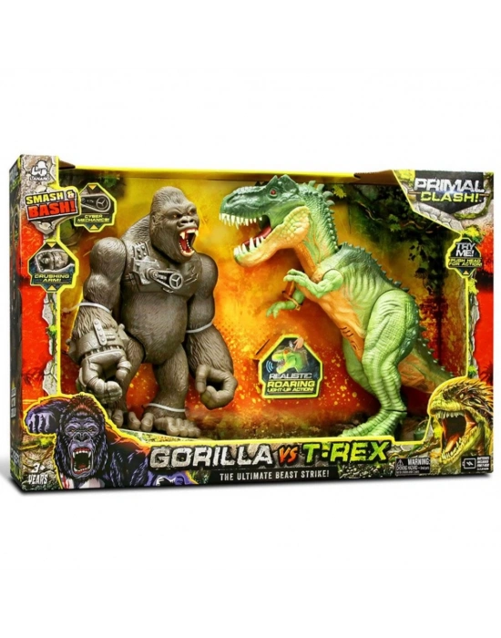 NessiWorld Clash Gorilla vs T-rex Sesli Işıklı Oyun Seti