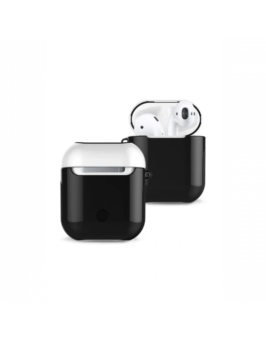 Newface Airpods 2 (2.nesil) 3in1 Kılıf - Siyah-Beyaz