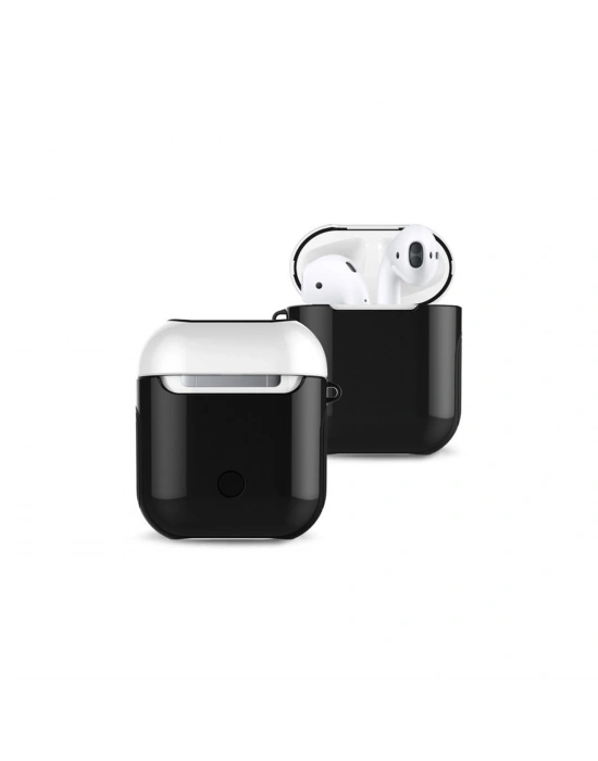 Newface Airpods 2 (2.nesil) 3in1 Kılıf - Siyah-Beyaz