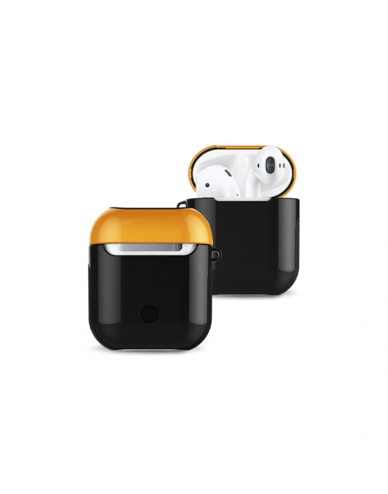 Newface Airpods 2 (2.nesil) 3in1 Kılıf - Siyah-Sarı