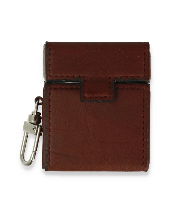 Newface Airpods 2 (2.nesil) Deri Kılıf - Bordo