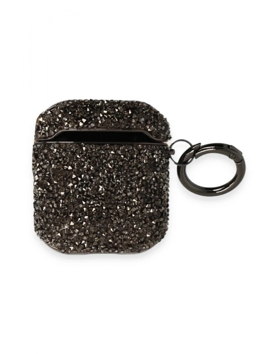 Newface Airpods 2 (2.nesil) Mira Taşlı Kılıf - Siyah