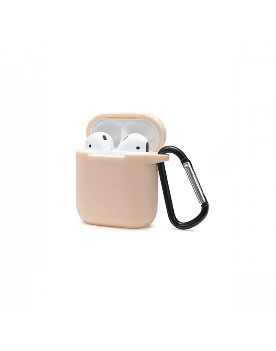 Newface Airpods 2 (2.nesil) Sert Silikon Kılıf - Bej