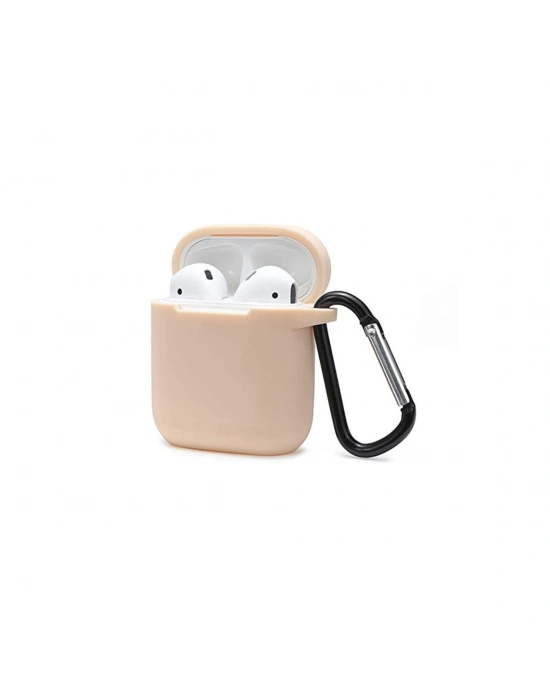 Newface Airpods 2 (2.nesil) Sert Silikon Kılıf - Bej