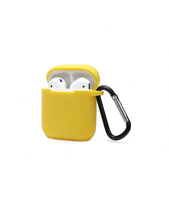 Newface Airpods 2 (2.nesil) Sert Silikon Kılıf - Sarı