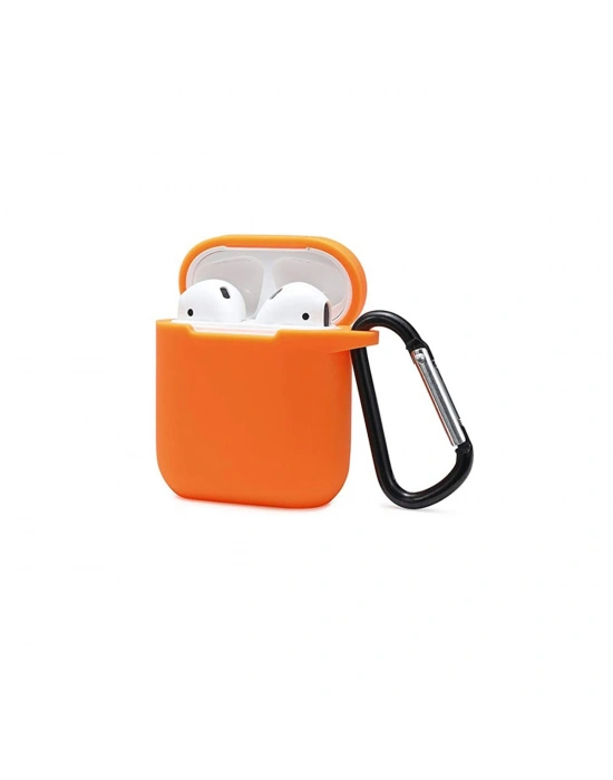 Newface Airpods 2 (2.nesil) Sert Silikon Kılıf - Turuncu