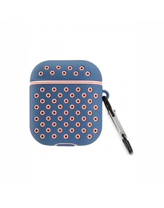 Newface Airpods 2 (2.nesil) Spor Delikli Kılıf - Mavi-Pembe