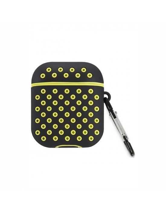 Newface Airpods 2 (2.nesil) Spor Delikli Kılıf - Siyah-Sarı