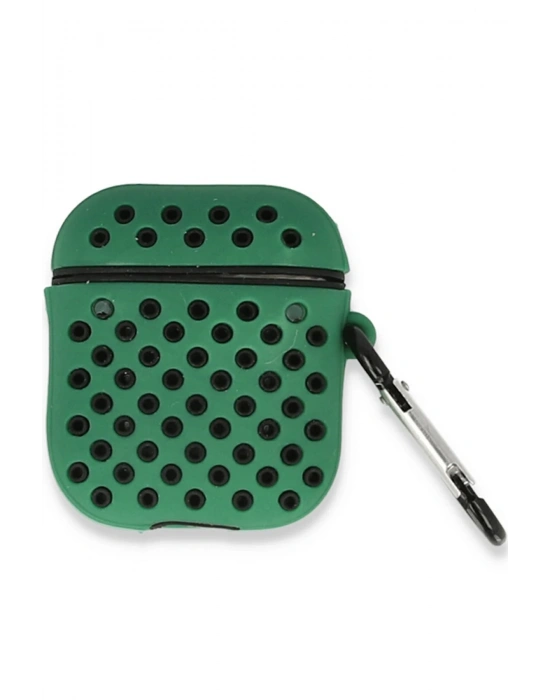 Newface Airpods 2 (2.nesil) Spor Delikli Kılıf - Yeşil-Siyah