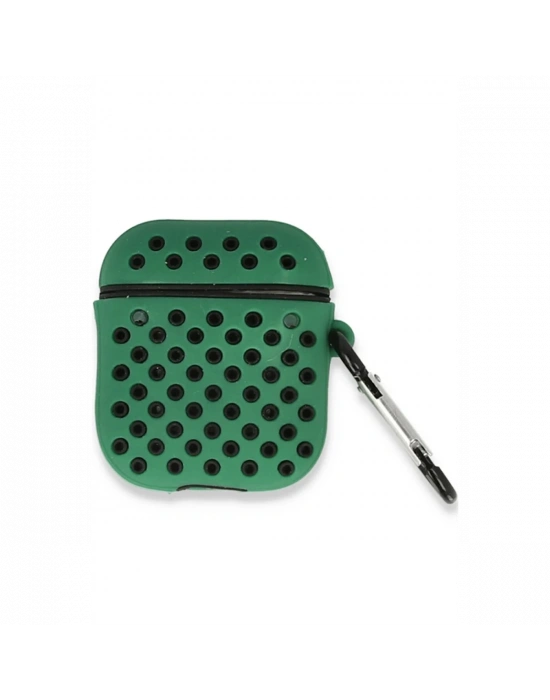 Newface Airpods 2 (2.nesil) Spor Delikli Kılıf - Yeşil-Siyah
