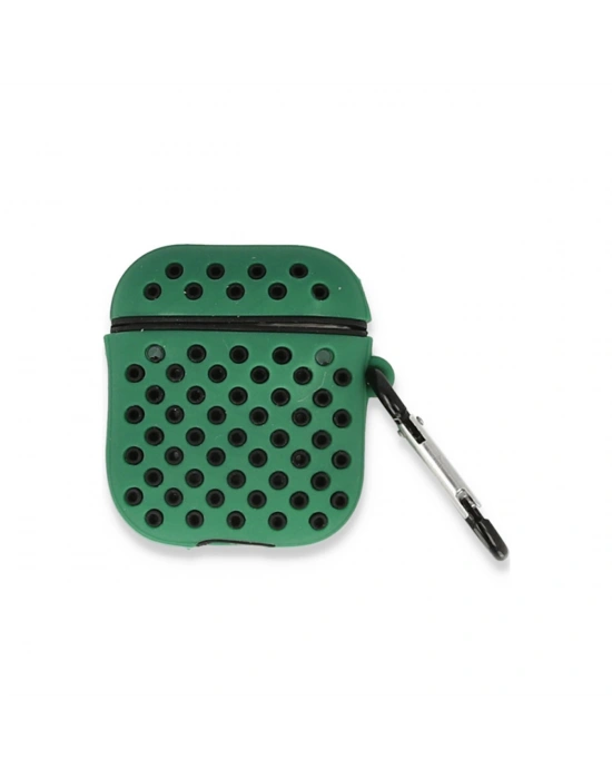 Newface Airpods 2 (2.nesil) Spor Delikli Kılıf - Yeşil-Siyah