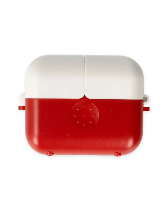 Newface Airpods 3 (3.nesil) Basmalı Kılıf - Kırmızı-Beyaz