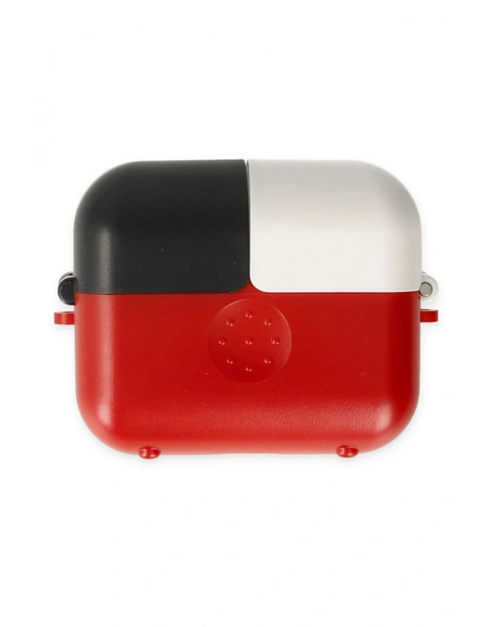Newface Airpods 3 (3.nesil) Basmalı Kılıf - Kırmızı-Siyah-Beyaz