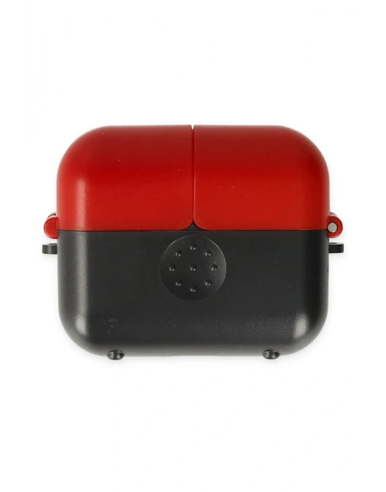 Newface Airpods 3 (3.nesil) Basmalı Kılıf - Siyah-Kırmızı