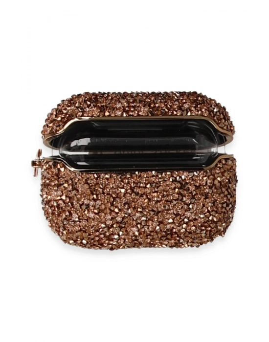 Newface Airpods 3 (3.nesil) Mira Taşlı Kılıf - Rose Gold