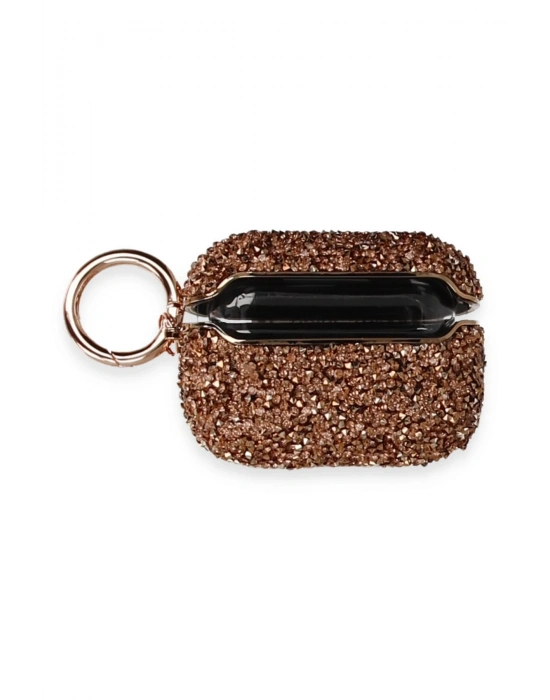 Newface Airpods 3 (3.nesil) Mira Taşlı Kılıf - Rose Gold