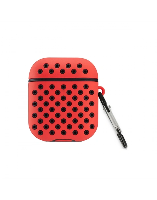 Newface Airpods 3 (3.nesil) Spor Delikli Kılıf - Kırmızı-Siyah