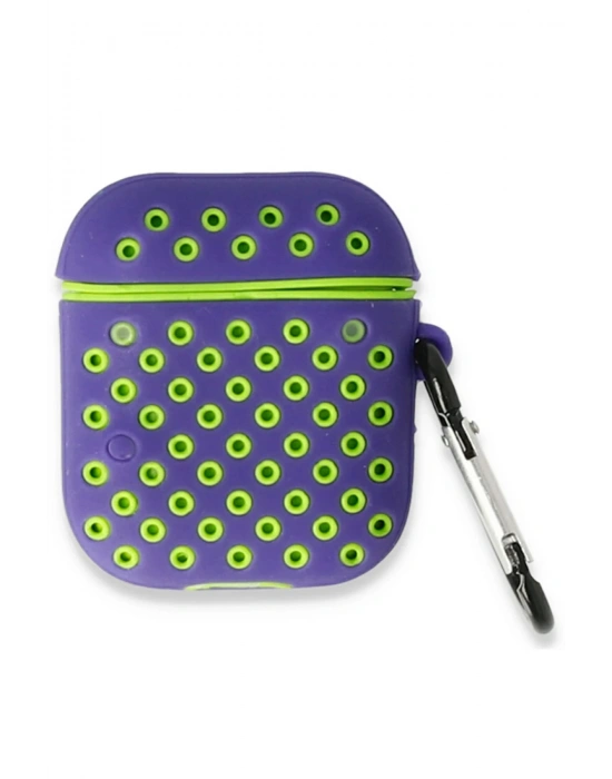 Newface Airpods 3 (3.nesil) Spor Delikli Kılıf - Lila-Yeşil