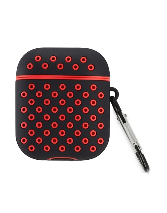 Newface Airpods 3 (3.nesil) Spor Delikli Kılıf - Siyah-Kırmızı