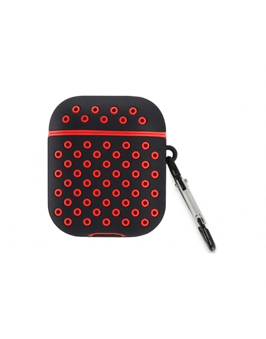 Newface Airpods 3 (3.nesil) Spor Delikli Kılıf - Siyah-Kırmızı