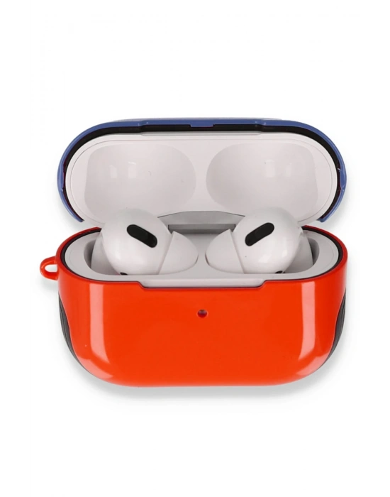 Newface Airpods Pro (1.nesil) 3in1 Kılıf - Kırmızı-Lacivert