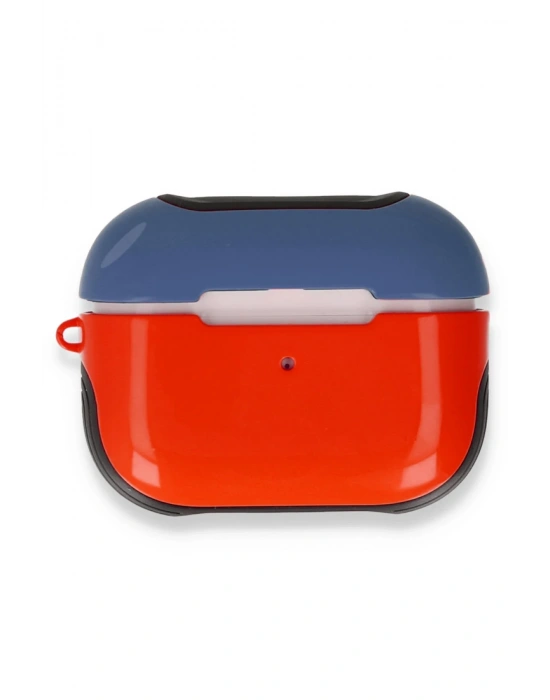 Newface Airpods Pro (1.nesil) 3in1 Kılıf - Kırmızı-Lacivert