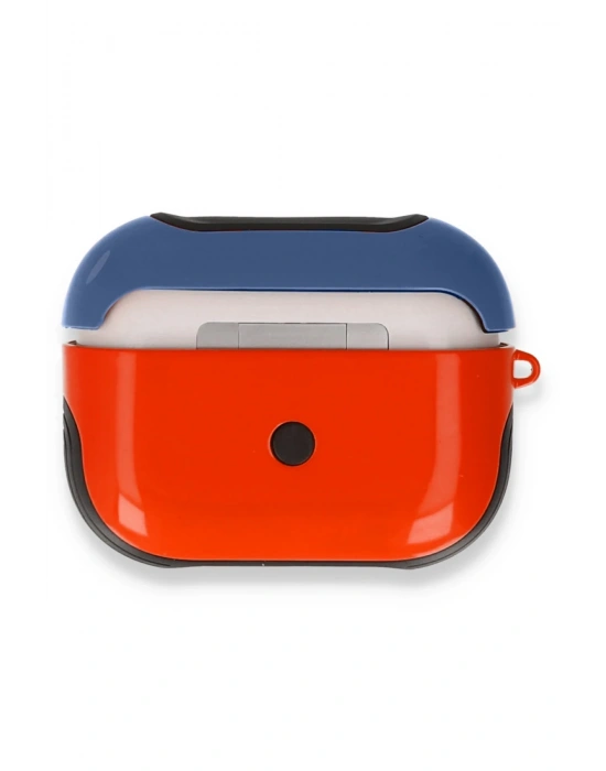 Newface Airpods Pro (1.nesil) 3in1 Kılıf - Kırmızı-Lacivert