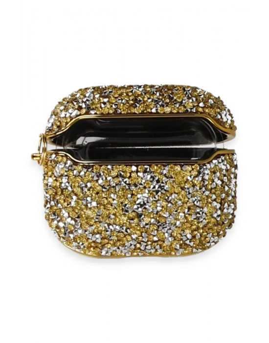 Newface Airpods Pro (1.nesil) Mira Taşlı Kılıf - Gold