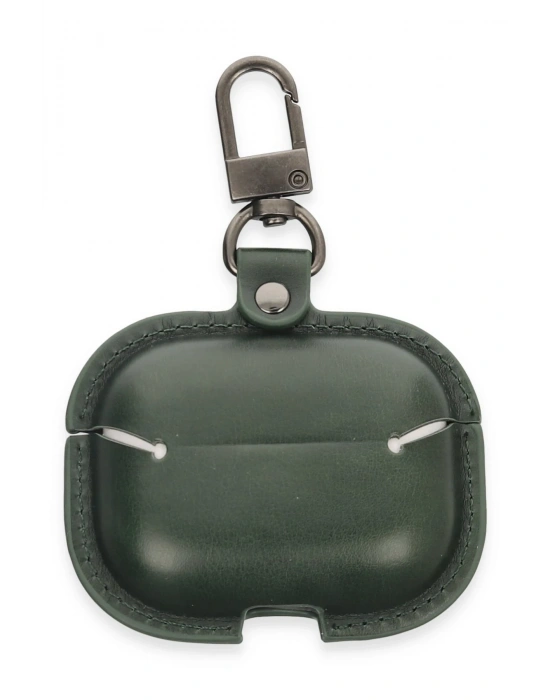 Newface Airpods Pro 2 (2.nesil) Çanta Deri Kılıf - Haki Yeşil
