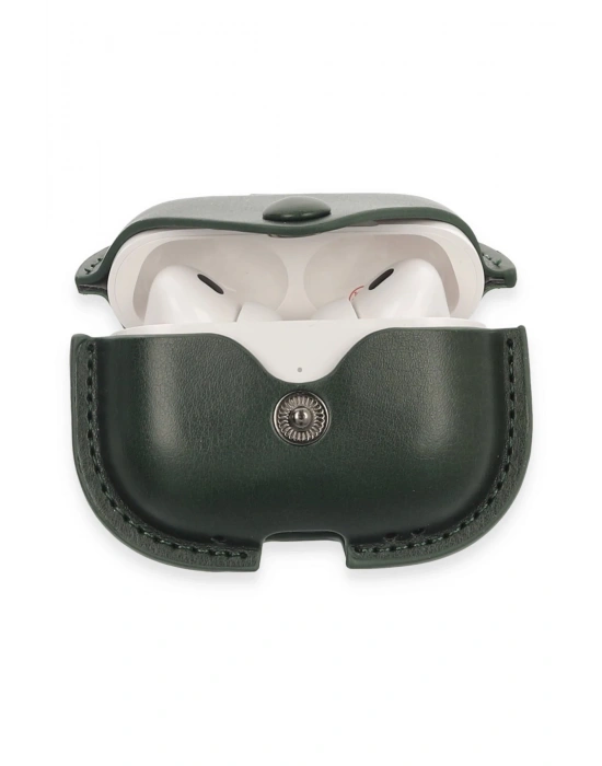 Newface Airpods Pro 2 (2.nesil) Çanta Deri Kılıf - Haki Yeşil