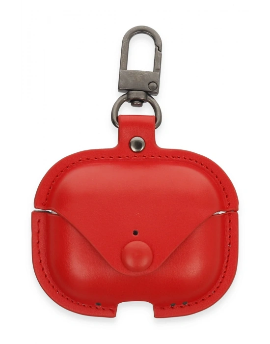 Newface Airpods Pro 2 (2.nesil) Çanta Deri Kılıf - Kırmızı