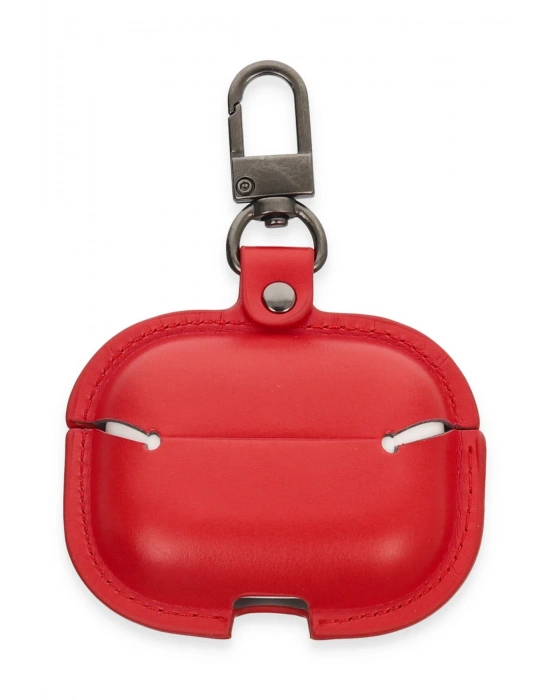 Newface Airpods Pro 2 (2.nesil) Çanta Deri Kılıf - Kırmızı