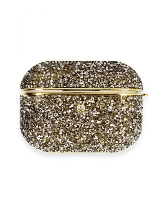 Newface Airpods Pro 2 (2.nesil) Luz Taşlı Kılıf - Siyah