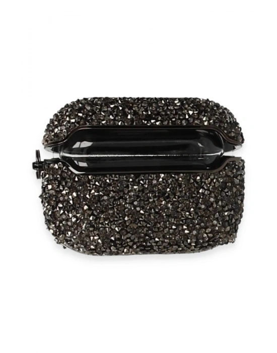 Newface Airpods Pro 2 (2.nesil) Mira Taşlı Kılıf - Siyah