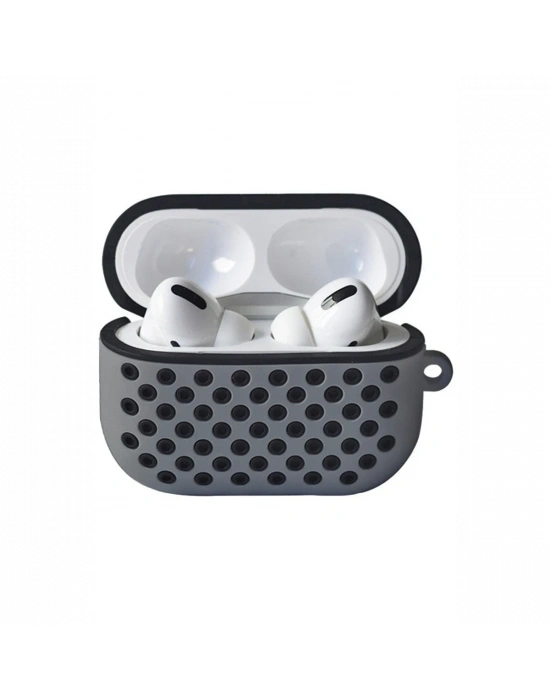 Newface Airpods Pro 2 (2.nesil) Spor Delikli Kılıf - Gri-Siyah