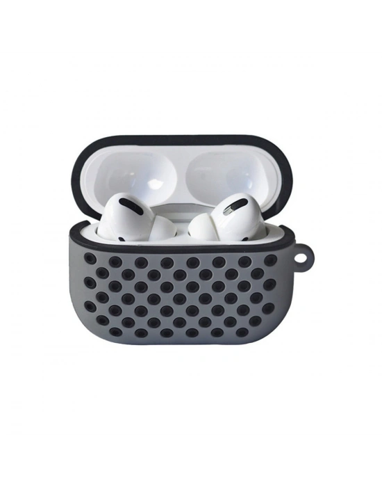 Newface Airpods Pro 2 (2.nesil) Spor Delikli Kılıf - Gri-Siyah