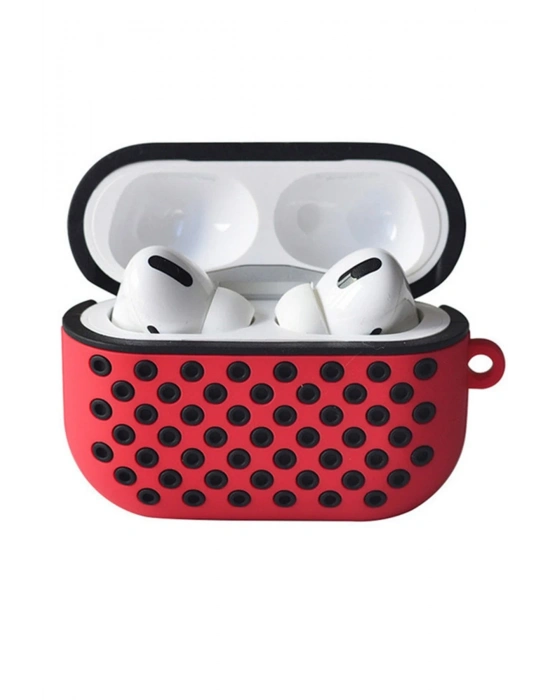 Newface Airpods Pro 2 (2.nesil) Spor Delikli Kılıf - Kırmızı-Siyah