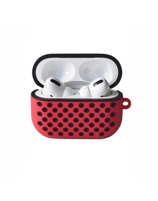 Newface Airpods Pro 2 (2.nesil) Spor Delikli Kılıf - Kırmızı-Siyah