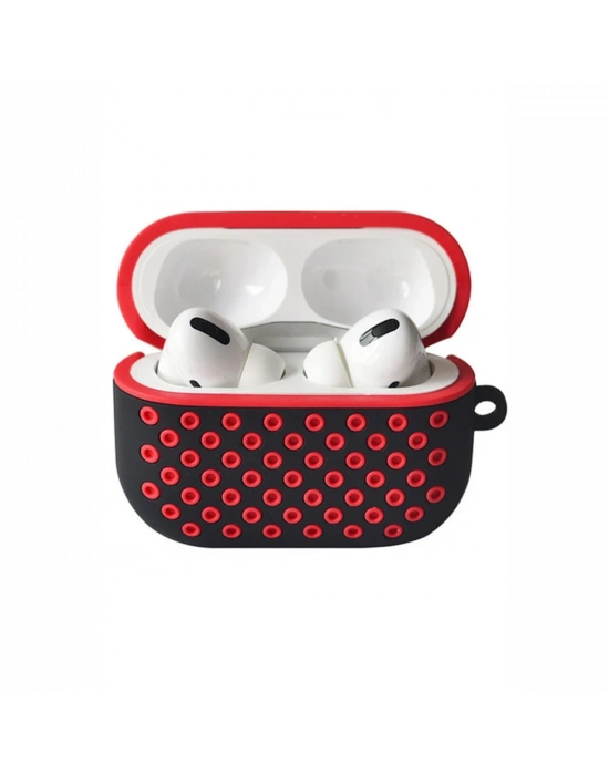 Newface Airpods Pro 2 (2.nesil) Spor Delikli Kılıf - Siyah-Kırmızı