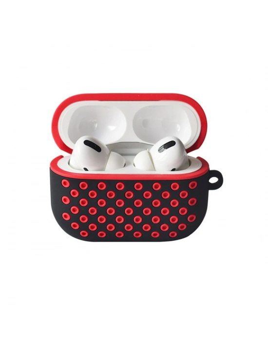 Newface Airpods Pro 2 (2.nesil) Spor Delikli Kılıf - Siyah-Kırmızı