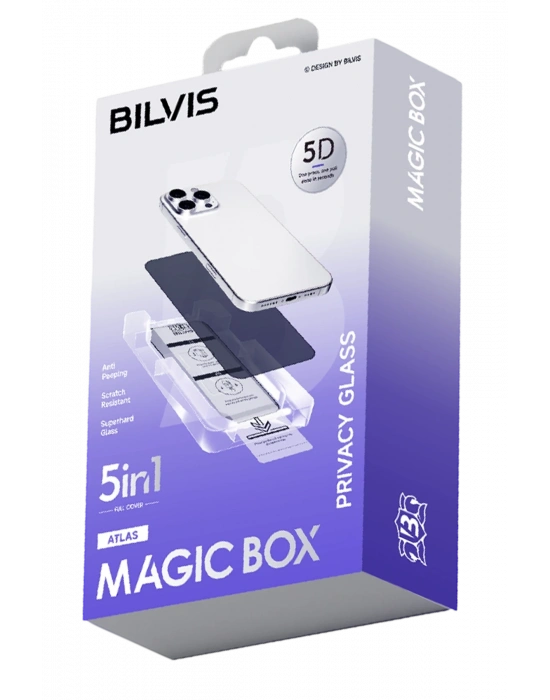 Newface Apple iPhone 11 Bilvis 5in1 5D Magic Hayalet Cam Ekran Koruyucu - Siyah