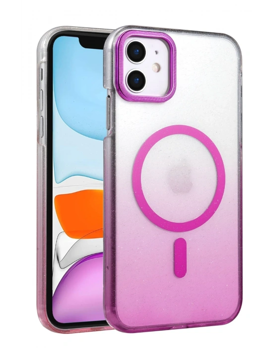 Newface Apple iPhone 11 Glossy Magsafe Kapak - Mor