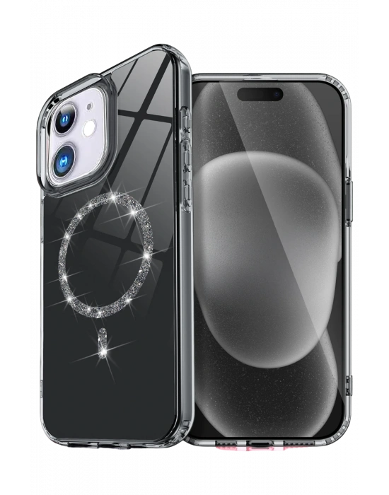 Newface Apple iPhone 11 Live Diamond Magsafe Kapak - Siyah