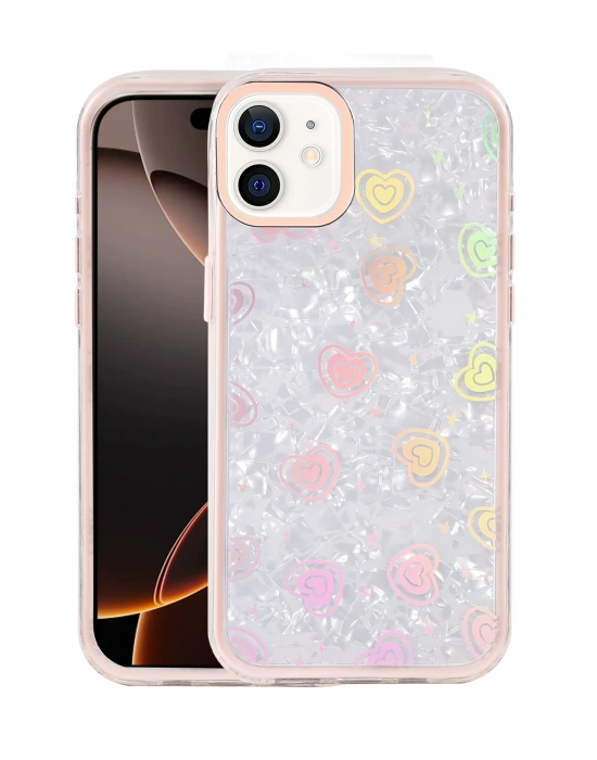 Newface Apple iPhone 11 Lumi Desenli Kapak - Pembe