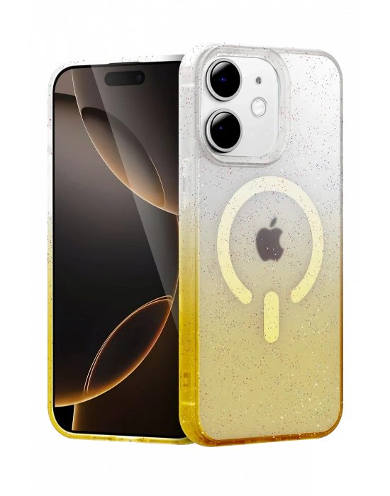 Newface Apple iPhone 11 Pummel Shiny Magsafe Kapak - Gold