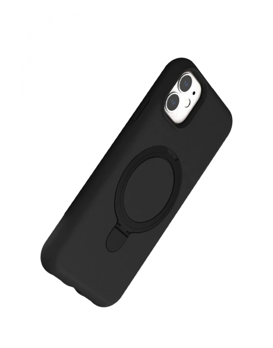 Newface Apple iPhone 11 Regal Magsafe Standlı Kapak - Siyah